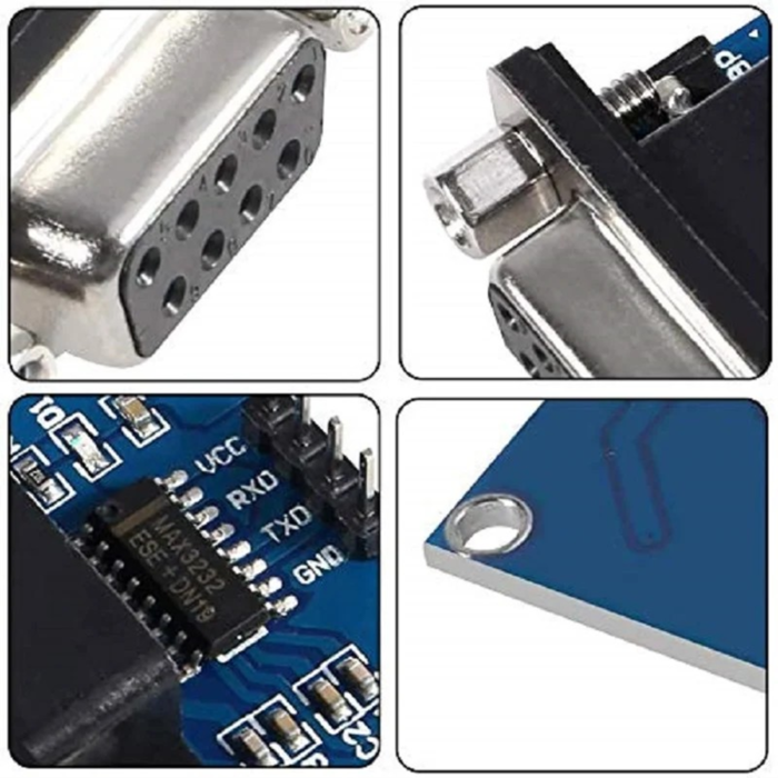 RS232 to TTL Serial Port Converter DB9 MAX3232 Connector Module-4