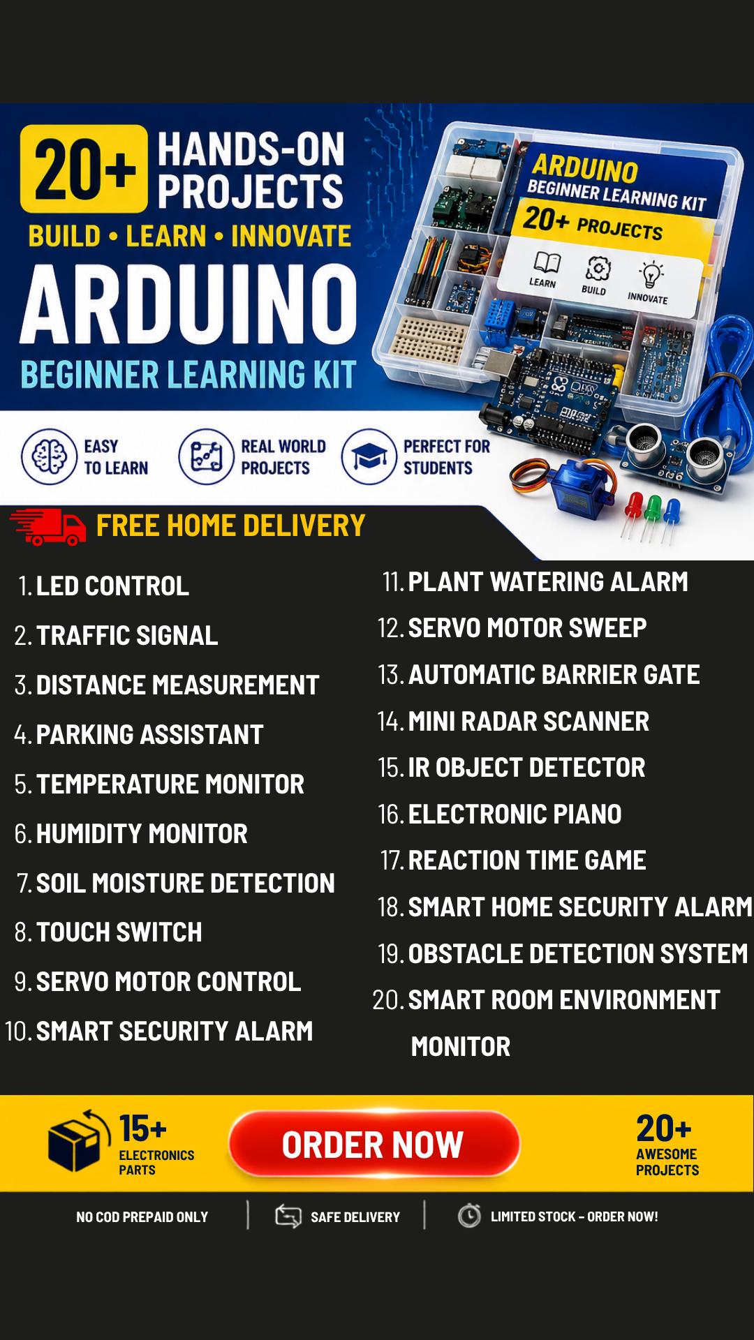 Arduino Starter Kit Details - Rs 999
